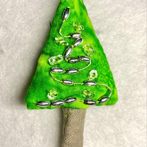 Christmas tree brooch, Christmas jumper brooch
