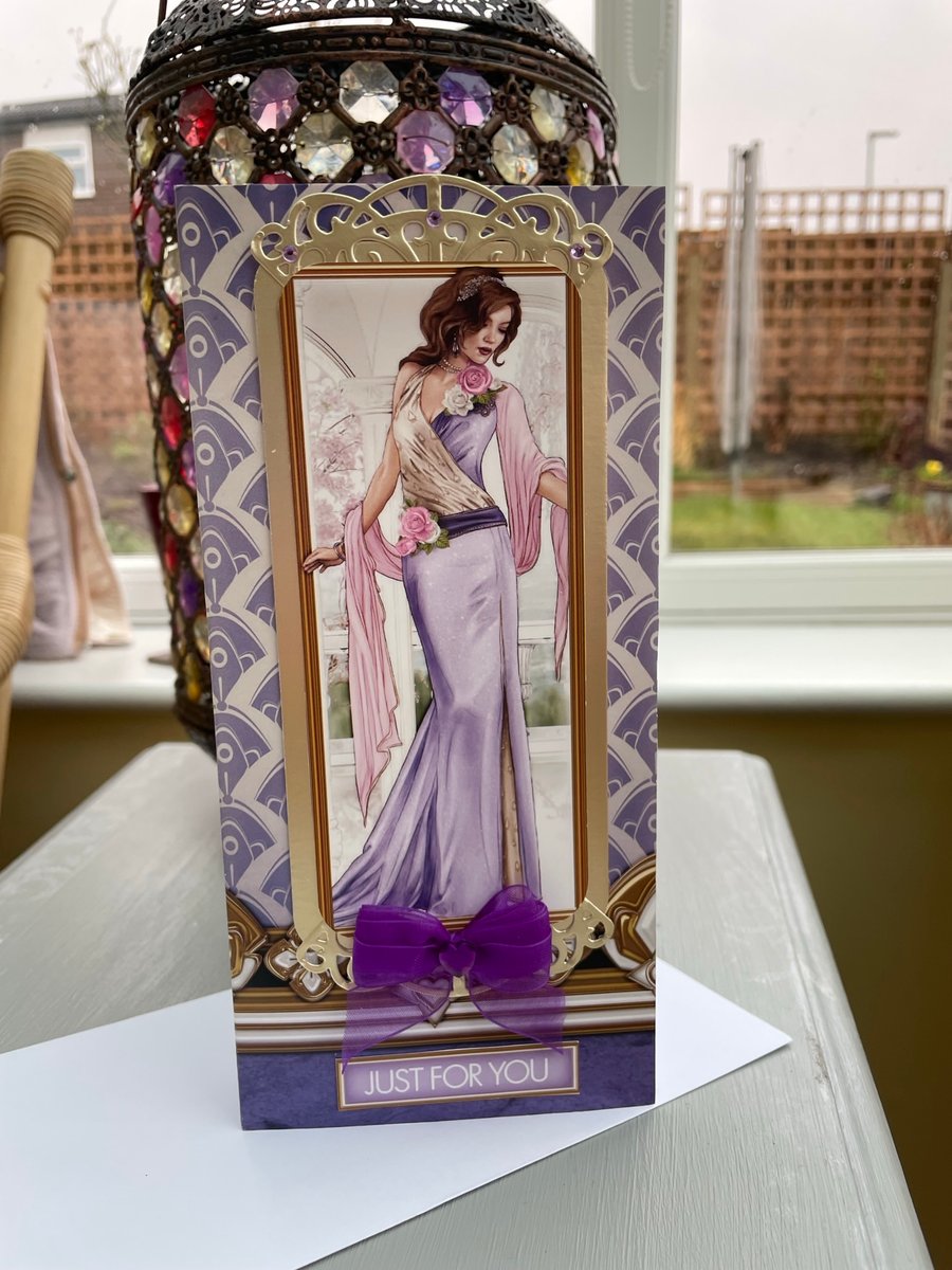 Glamorous lady Art Deco Just for you card