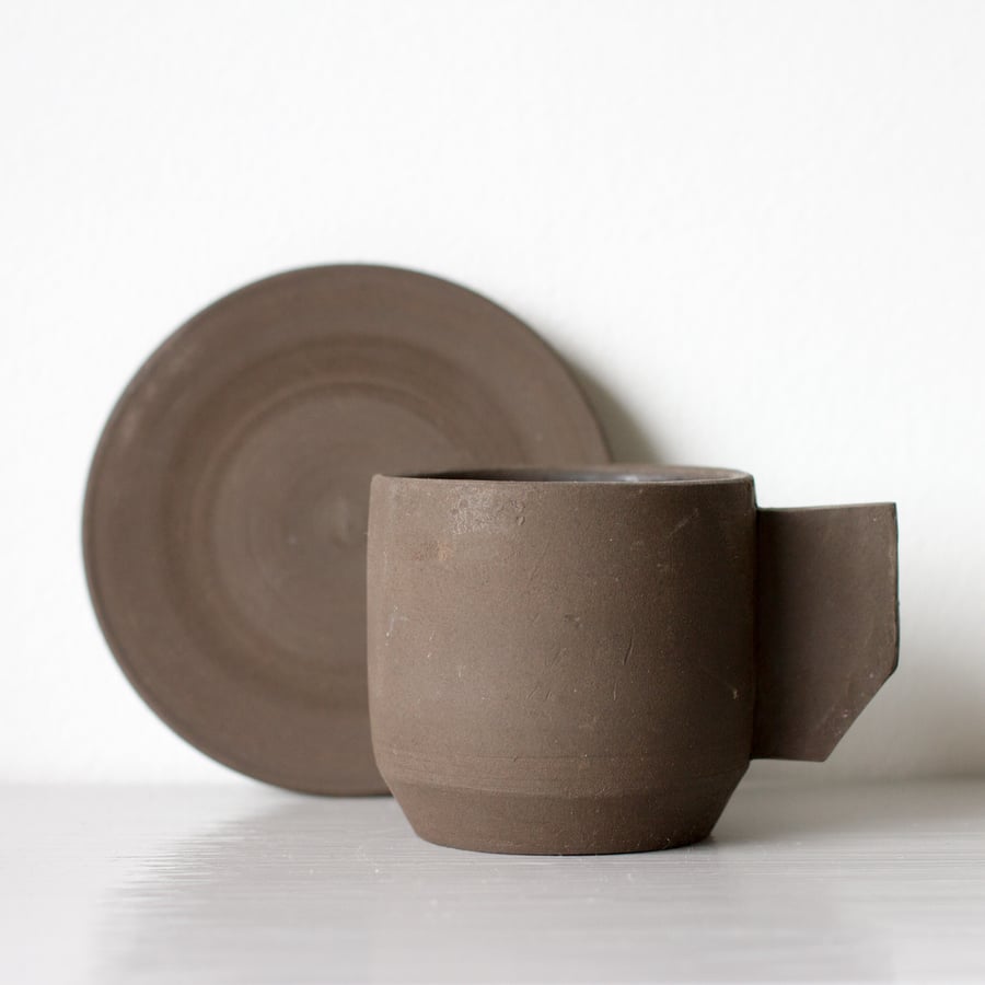 Espresso Cup and Saucer - Chocolate Brown