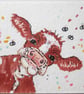 Cute Cow miniature painting. Original painting ACEO - Image 1