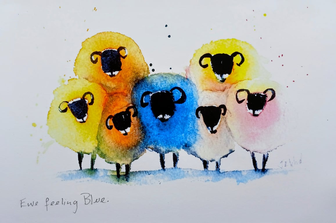 Ewe Feeling Blue Limited Edition Print