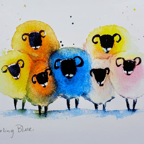 Ewe Feeling Blue Limited Edition Print