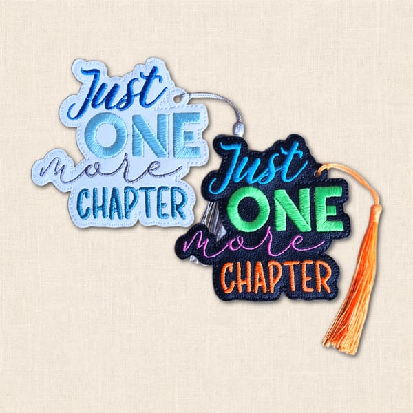 Just One More Chapter Bookmark - Embroidered Book Lover Accessory