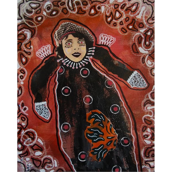 Lowbrow Female Figurative Artwork Vintage Woman Angel Outsider Art Collage
