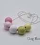 Dog Rose - hand painted - wooden bead & sterling silver necklace - Image 1
