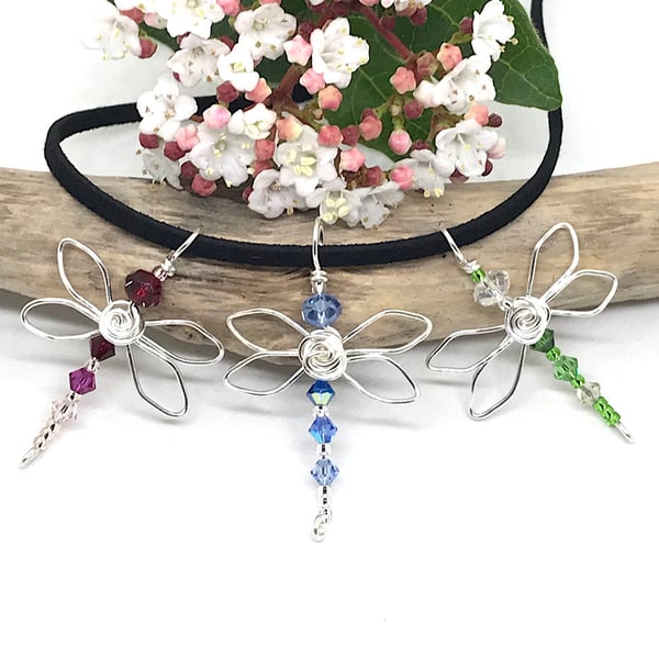 Dragonfly Pendant Necklaces, Choice of Colour