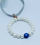 Blue and Pearl Christmas Wreath tree decorations  - Image 4
