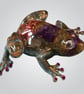 Handmade Resin Frog with Real Dried Flowers – Botanical Frog Sculpture – Unique  - Image 2