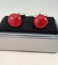 Red Fused Glass Cuff Links - Image 2
