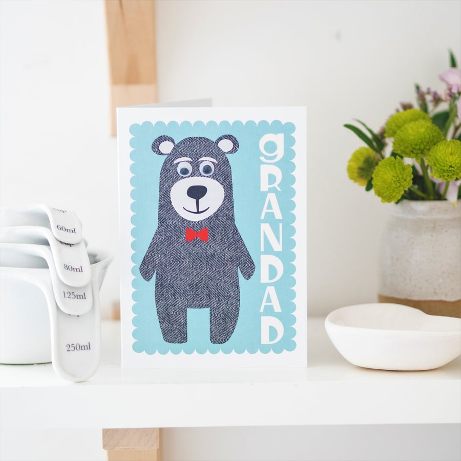 Grandad Card - Greetings Card - Father's Day Card - Grandad Birthday Card - Bear