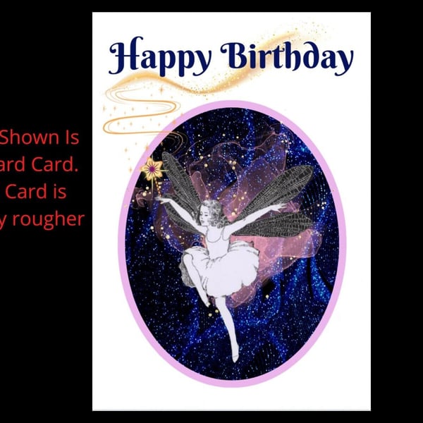 Happy Birthday Card  Fairy Ballerina Personalised Seeded Wiccan Pagan