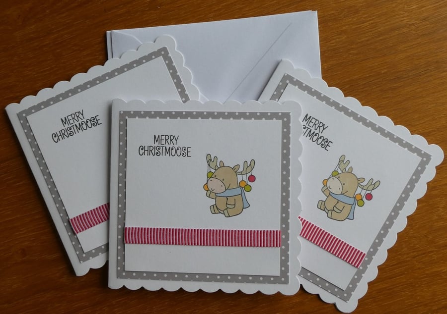 Pack of 3 Merry Christmoose Cards