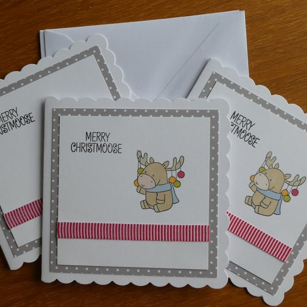Pack of 3 Merry Christmoose Cards