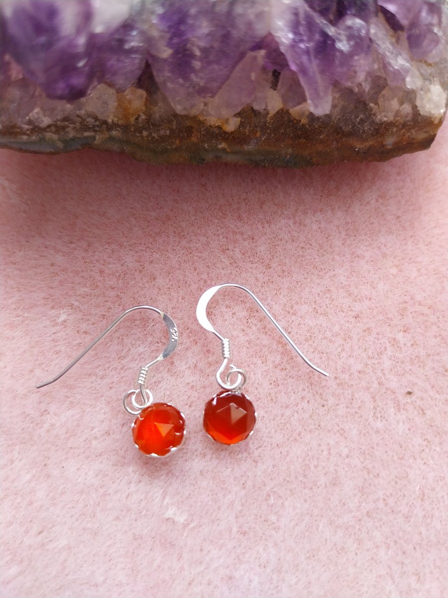 Sterling Silver and Carnelian Earrings 