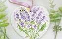 Floral Slate heart ornaments 