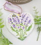 Lavender hand-painted slate heart decoration 