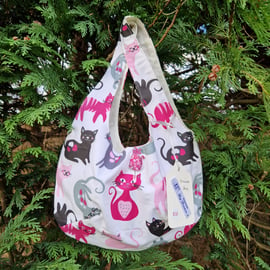 Children's Pink, Grey and Black Cat bag 