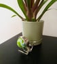 Pot Pals Handmade Snail Garden Ornament - Vintage Fork & Glass Marble Snail - Pl