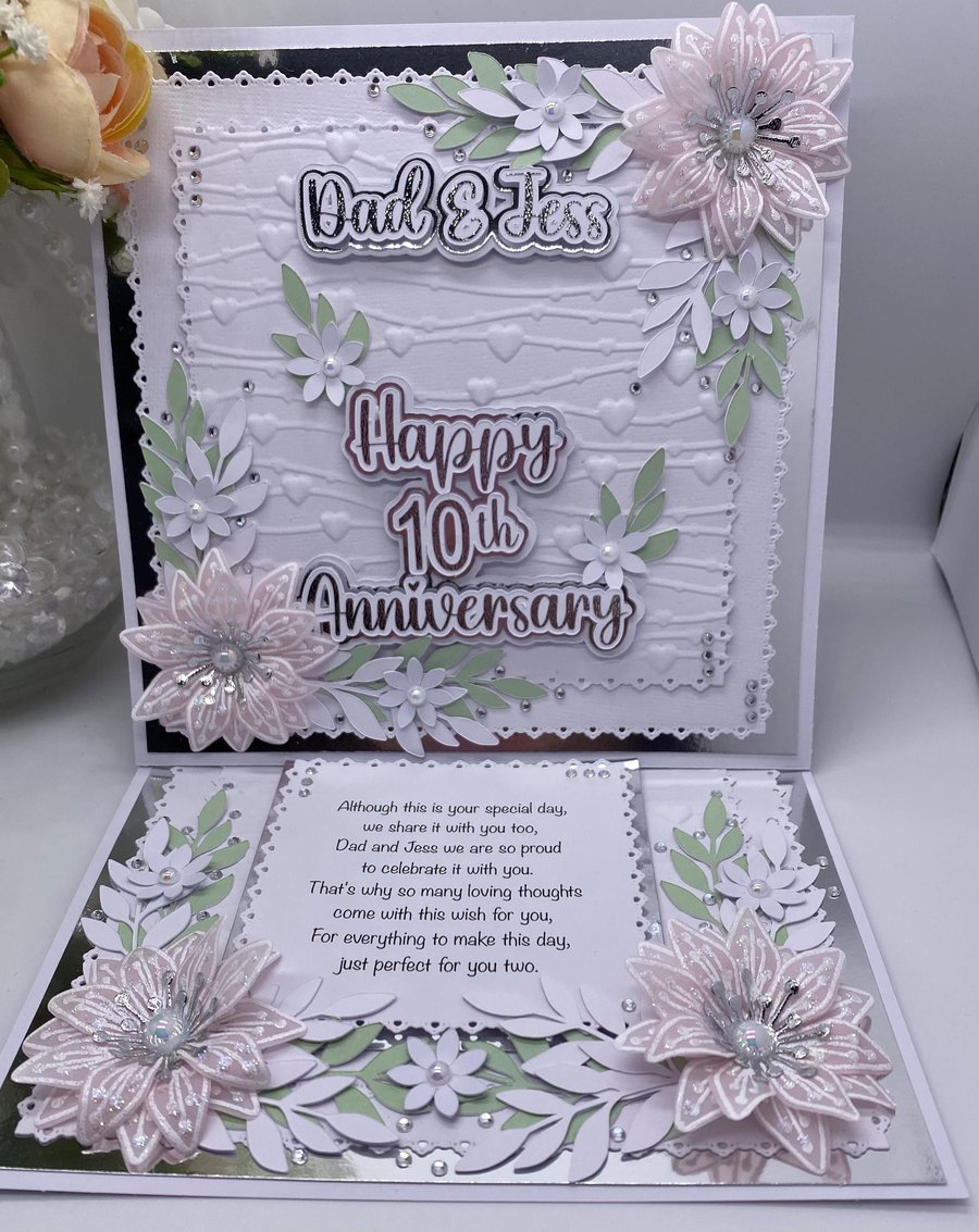 NEW Personalised - Luxury (Any year) Wedding anniversary card boxed