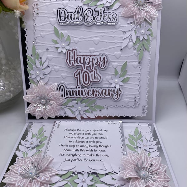 NEW Personalised - Luxury (Any year) Wedding anniversary card boxed
