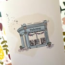 The Bookshop Pretty illustration greeting card
