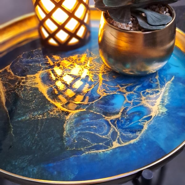 Gold Gilded Resin side table 