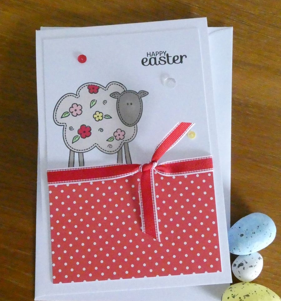 Polka Dot Easter Card - Sheep
