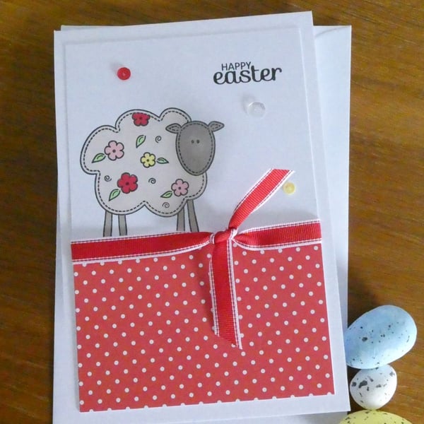 Polka Dot Easter Card - Sheep