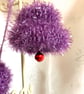 3 purple hand knitted jingle bells - Image 3