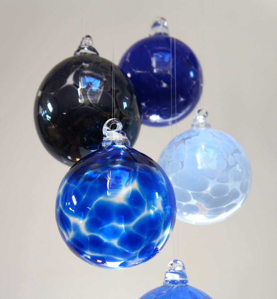 Midnight Blue Hand Blown Glass Bauble