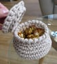 Crochet container with lid, desk tidy, small lidded pot - Image 3