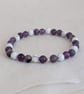Crown chakra stretch gemstone bracelet with amethyst, lepidolite and howlite  - Image 3