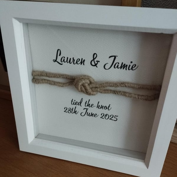 Tied the knot wedding picture frame