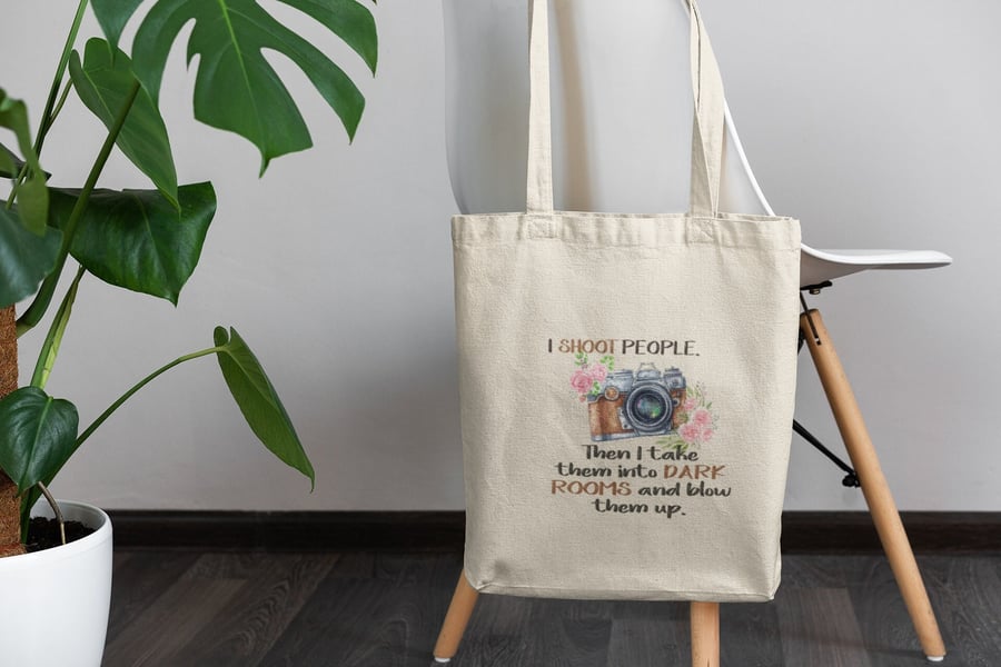 Photography inspired funny printed tote bag, shopping bag great gift