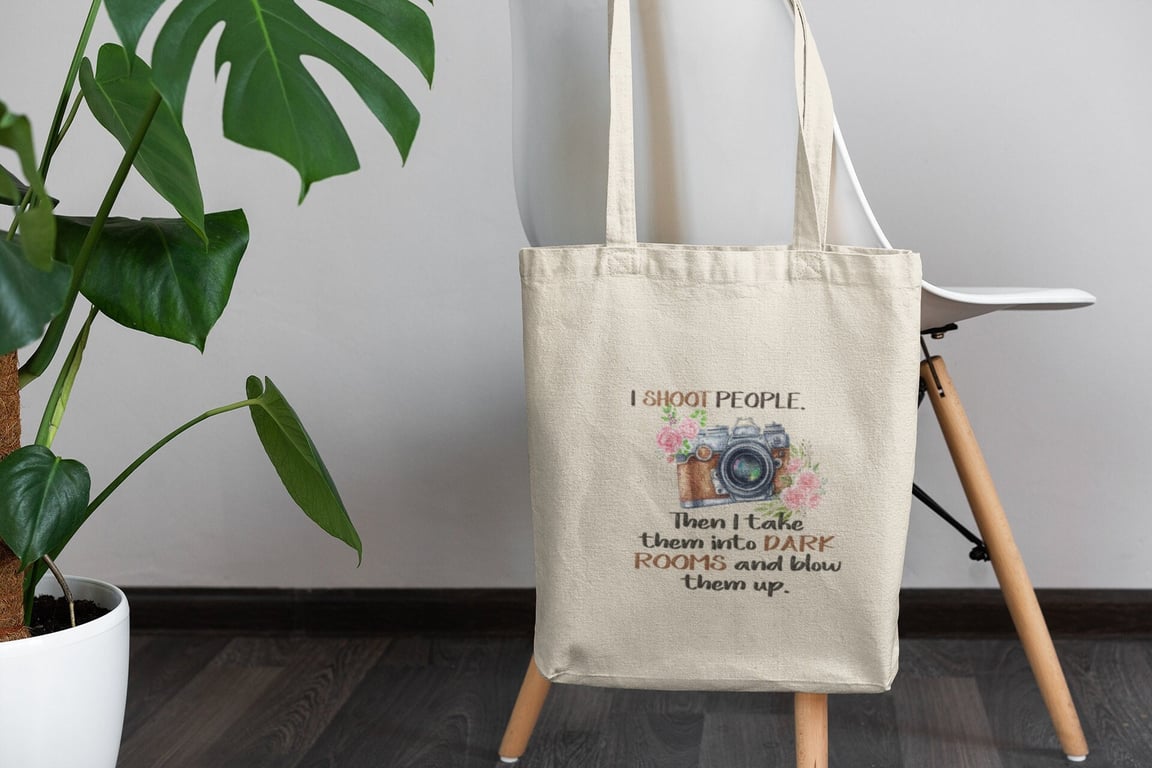 Photography inspired funny printed tote bag, shopping bag great gift