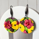 Tropical pineapple slice earrings 