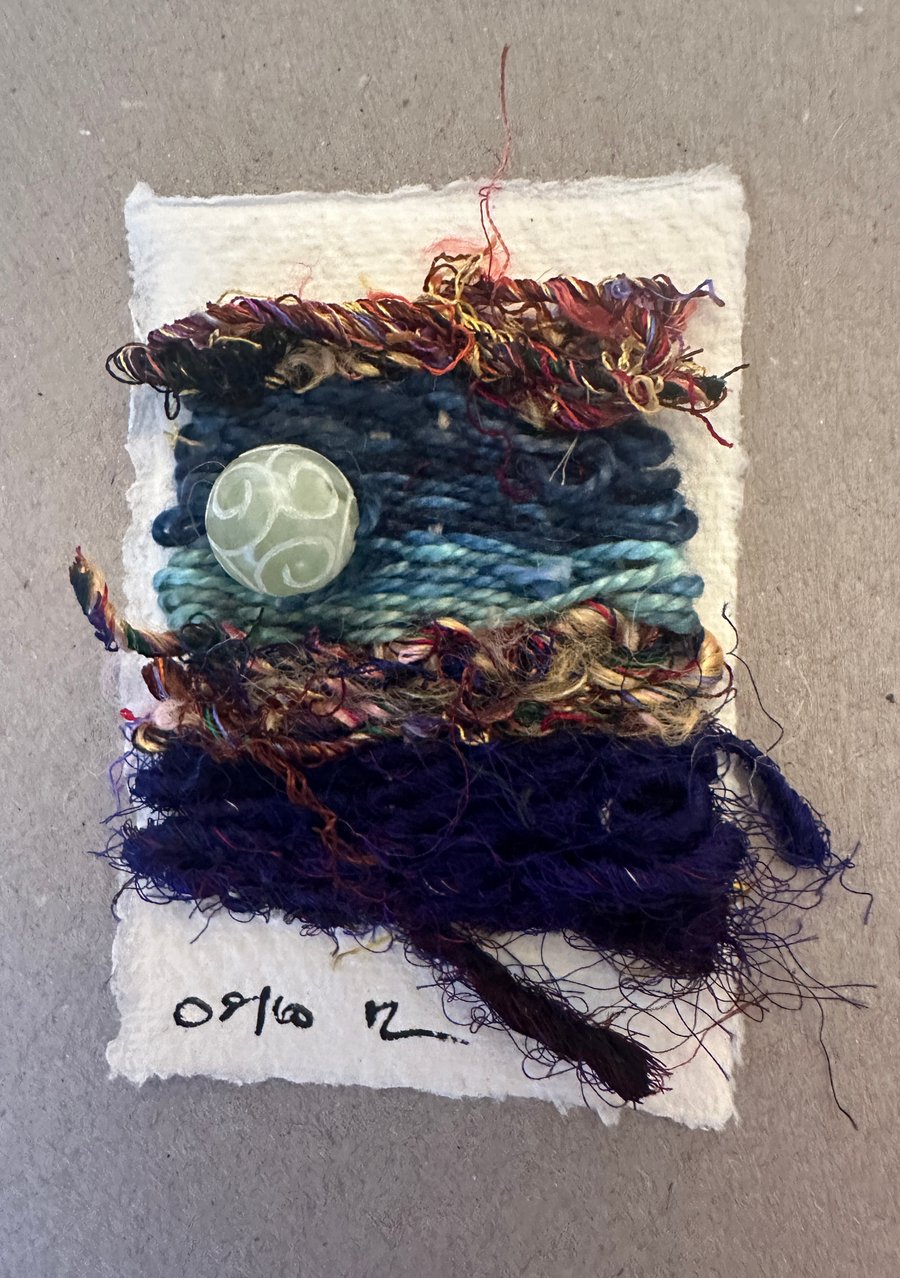 Beaded miniature weaving on paper 8 of 10