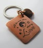Keyring, Hammered Copper with Engraved Message and Jasper Gemstone - Image 4