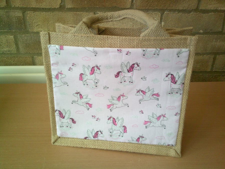 Small Unicorns Small Jute Bag