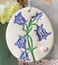 Pottery Easter Egg decoration with bluebells