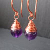 Amethyst Wire Wrapped Earrings 