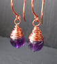 Amethyst Wire Wrapped Earrings  - Image 1