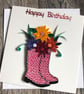 Handmade quilled welly Card - Image 2
