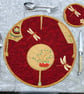 Japanese Fans & Dragonflies:  set of eight placemats, with slipcase - Image 5