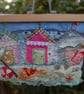 Beach Huts - Upcycled Applique Art textile picture - Image 7