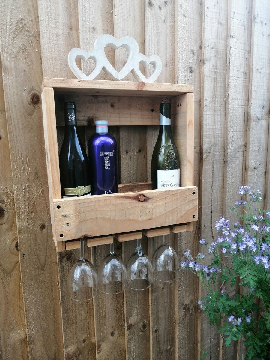 Rustic wooden wine rack Folksy