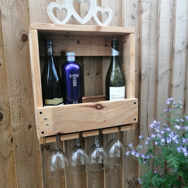 Rustic wooden wine rack