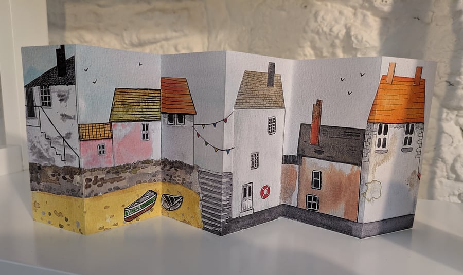 Coastal Cottages folded print 