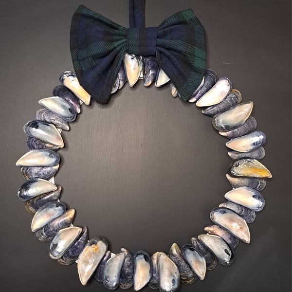 Wall Art, Shell Art, Shell Wreath, - Folksy