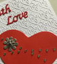 'with love' card. Embossed card. Valentine card. Ref 201.  - Image 5